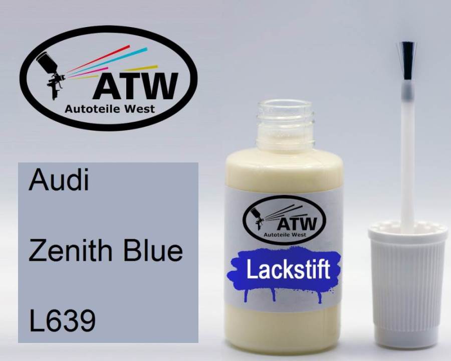 Audi, Zenith Blue, L639: 20ml Lackstift, von ATW Autoteile West.